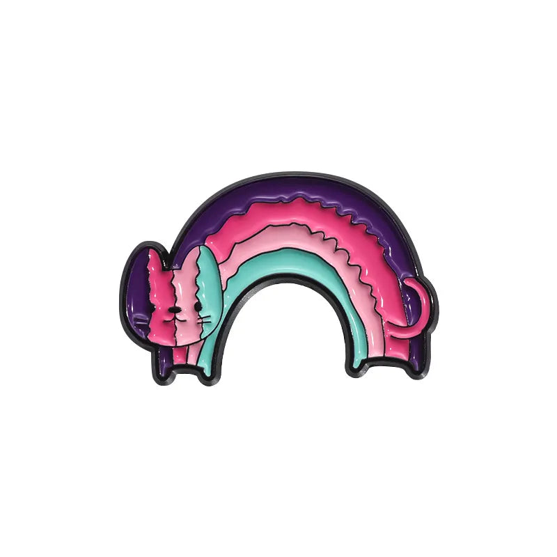 Creative Cartoon Rainbow Chest Pin Set Zinc Alloy Painted Cloud Shape Fashionable Men Women Lapel Pins Bag Decorations
