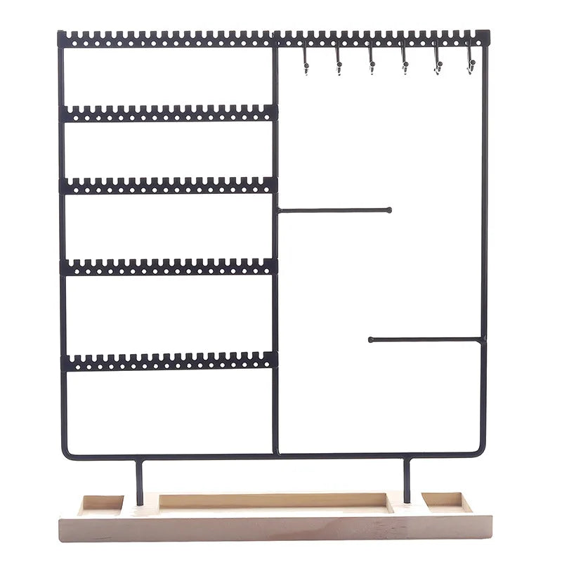 Simple Style Geometric solid wood Iron Jewelry Display