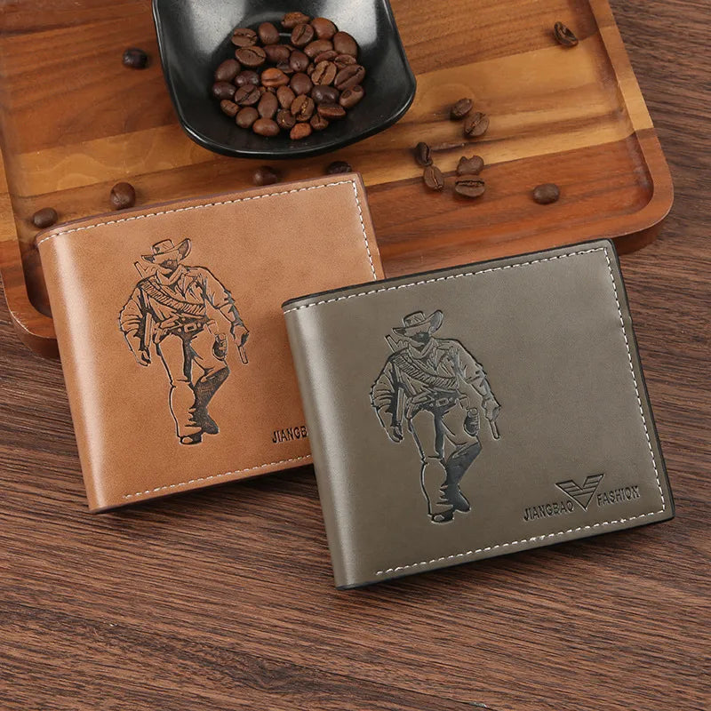 Men's Human Pu Leather Flip Cover Small Wallets