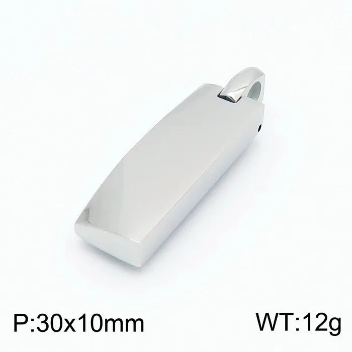 fashion rectangle titanium steel plating titanium steel pendant necklace 1 piece