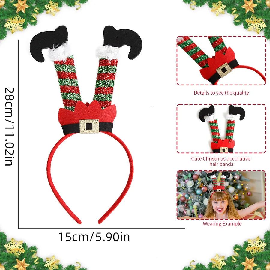 Christmas Cartoon Style Cute Christmas Hat Santa Claus Plastic Party headband