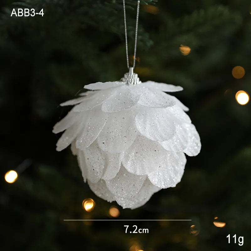White Petal Foam Christmas Ball Decorations Christmas Tree Ornaments Festive Atmosphere Accessories Business Style European New Version