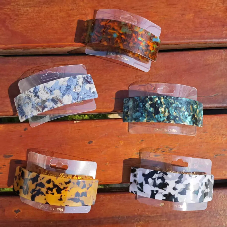 Vacation Women's Marble Leopard PVC Hair Clip