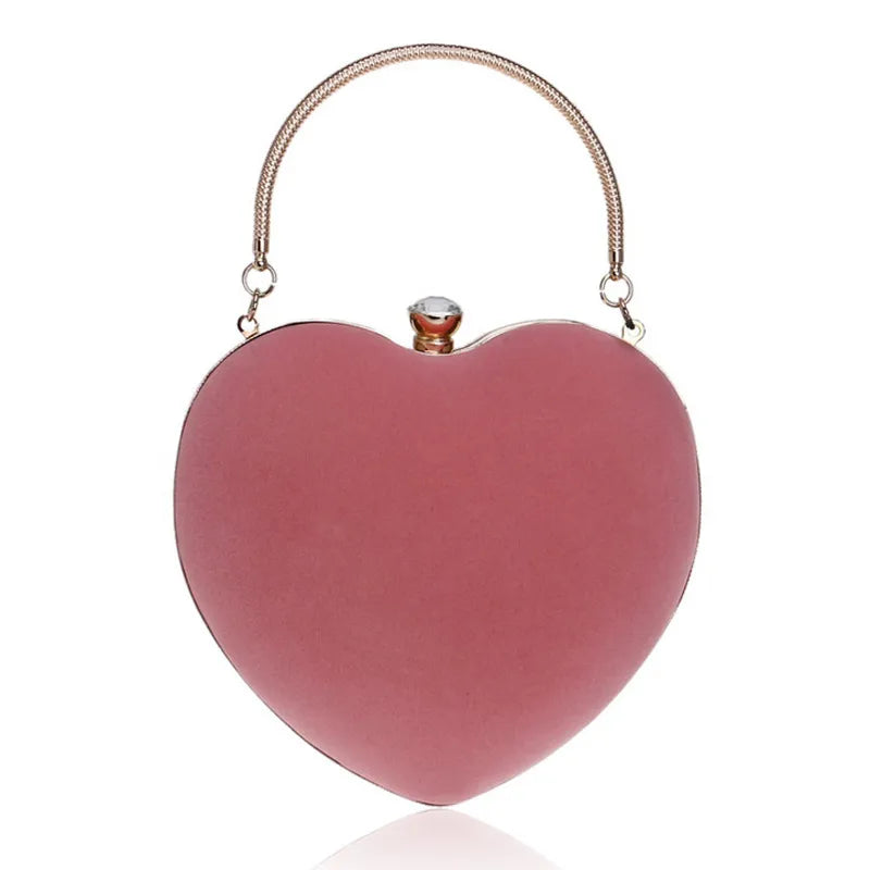 hot heart-shaped handbag lady fashion makeup bag evening  bag clutch bag