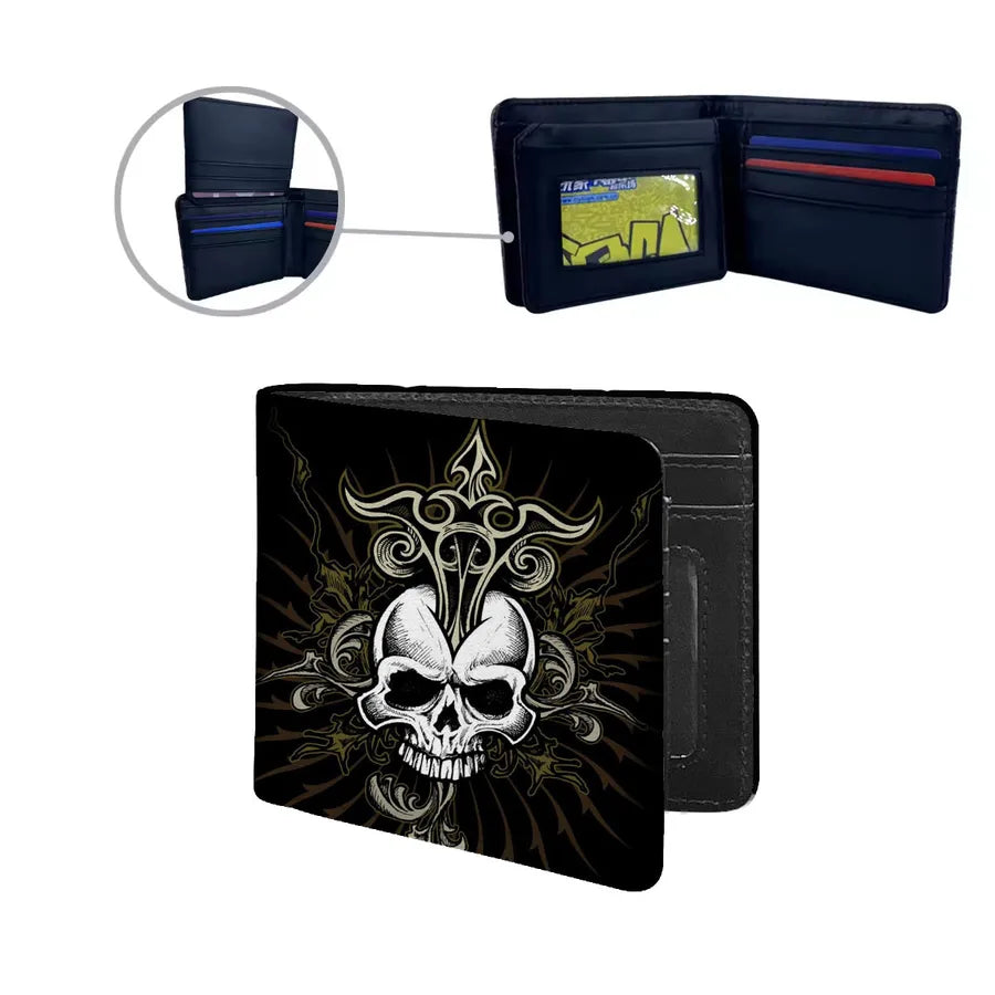 Men's Skull Pu Leather Flip Cover Wallets