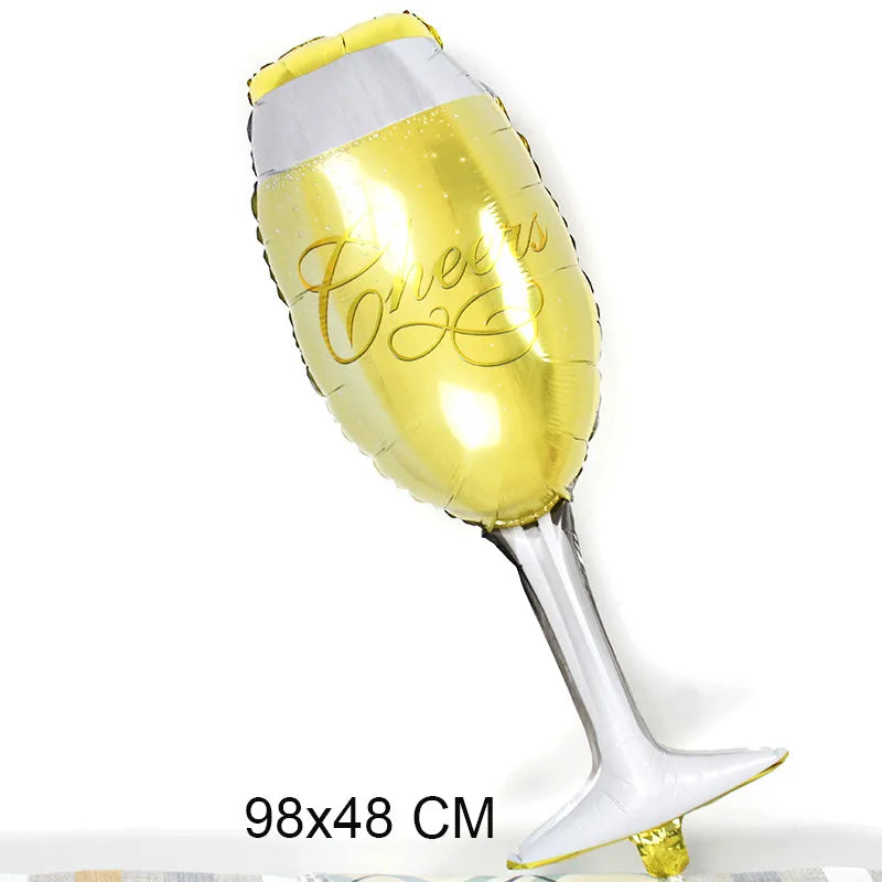 cute exaggerated romantic beer wine glass wine bottle aluminum film party birthday festival balloons