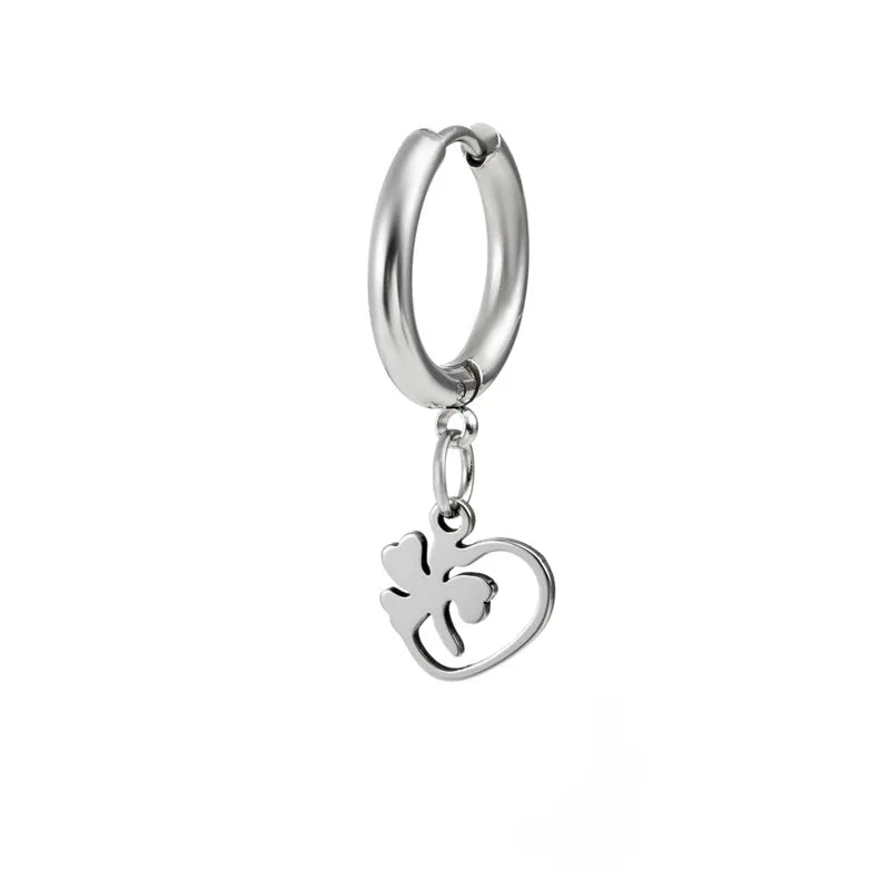 fashion cross heart shape stainless steel polishing drop earrings 1 piece