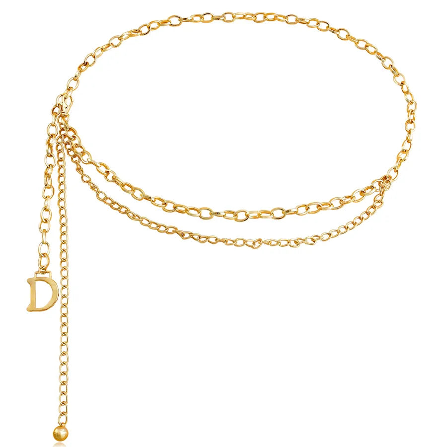 Foreign trade atmosphere metal pendant waist chain women's accessories new fashion hot girl body chain dress belt chain