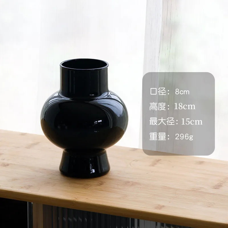 European-style retro glass vase personalized creative living room office water-raising flower arrangement container ornaments decorative crafts