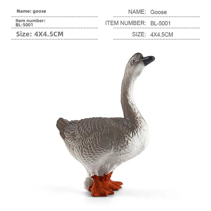 simulation mini farm poultry chicken duck goose cow gold small animal miniature model sand table ornaments wholesale