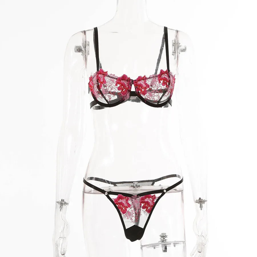 fashion contrast color popular new lace sexy lingerie suit boutique suit