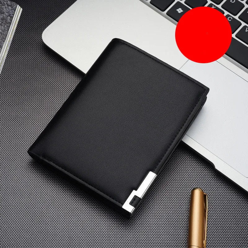 men's solid color pu leather open wallets