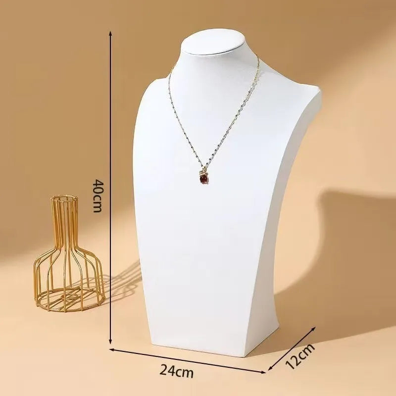 Modern Simplicity Jewelry Necklace Display Stand Counter Display Props Mannequin Pendant Holder Velvet Leather Material