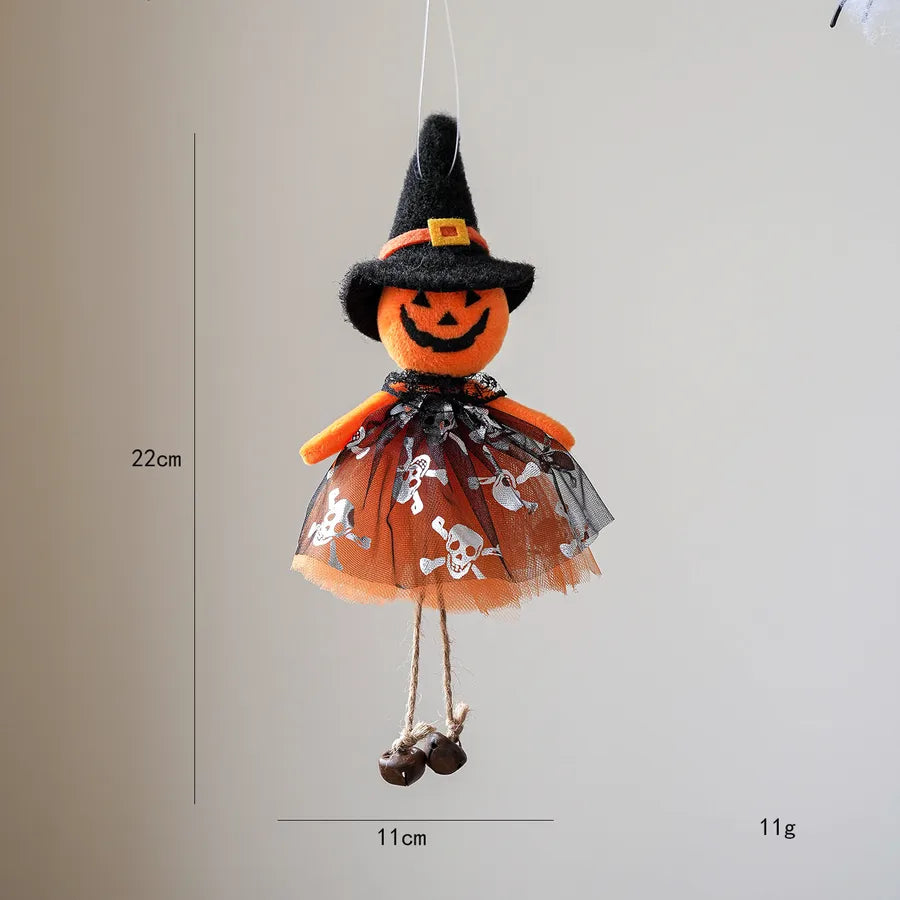 New Halloween Decorations Pumpkin Ghost Witch Doll Hanging Ornament Day Of The Dead Party Scene Costume Props Silk Material