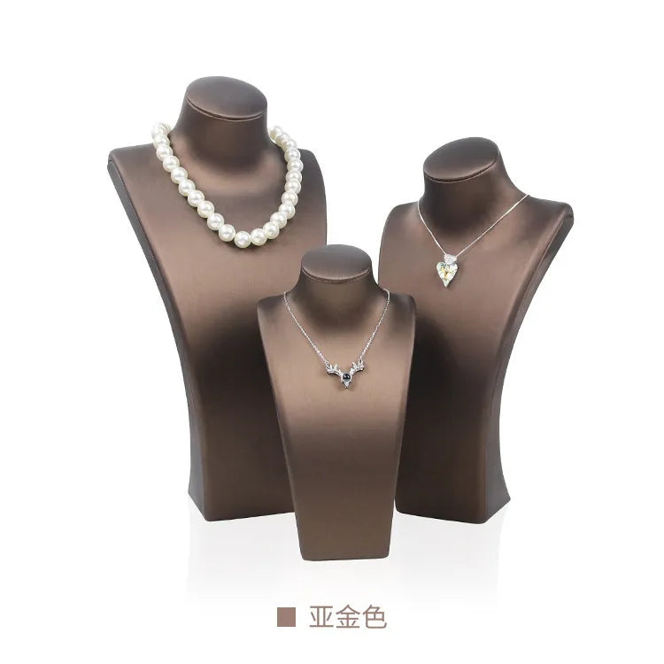 L-Shape Portrait Jewelry Necklace Display Stand Model Prop Matte Leather Pendant Window Counter Display Props