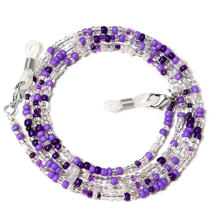 Amazon European and American wind mask chain color beaded chain Women's personality simple glasses chain star face mask rope