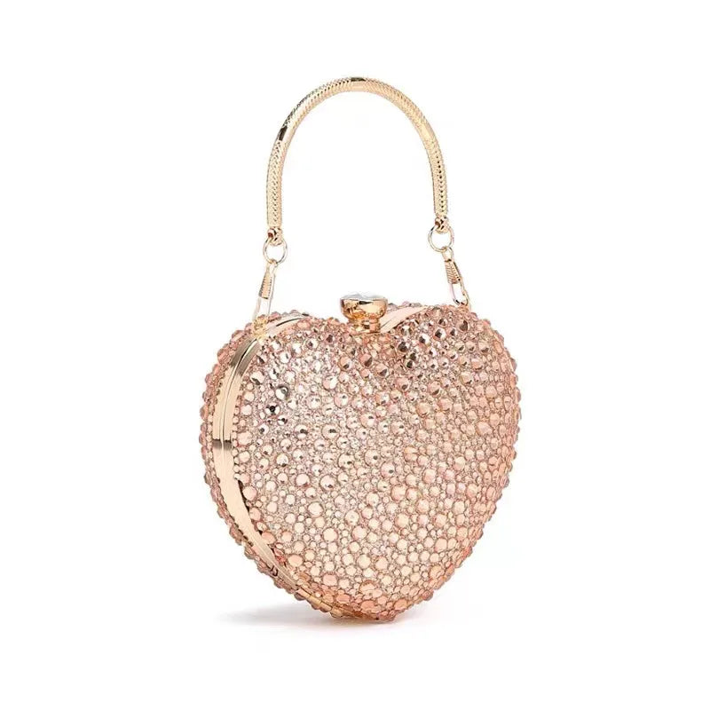 Red Black Rose Gold pu Heart Shape Heart-shaped Evening Bags