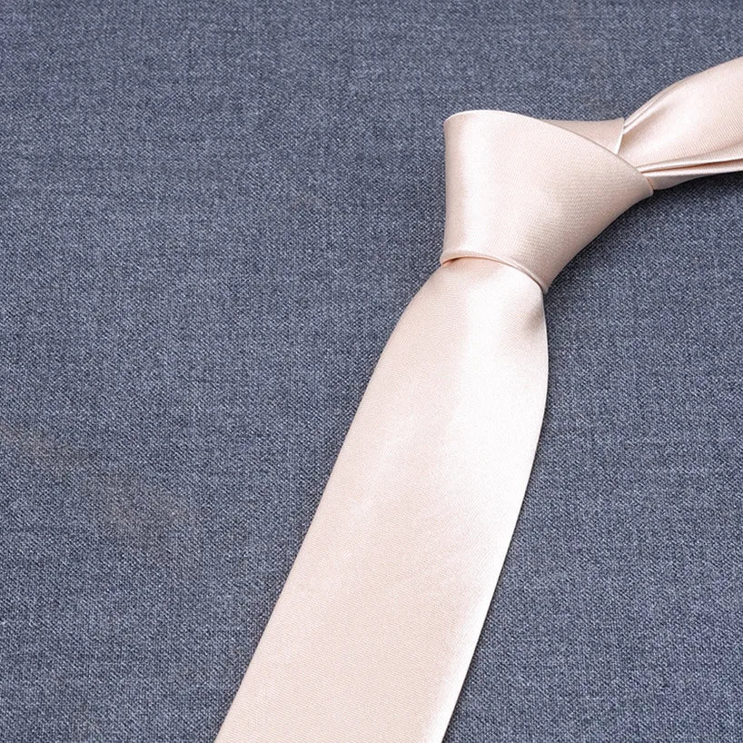 formal solid color polyester satin unisex tie