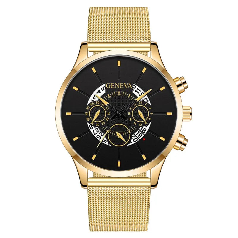 Simple Style Streetwear Color Block Buckle Quartz Watch Men's Watches