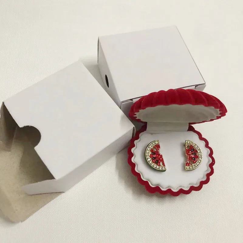fashion shell plastic flocking jewelry boxes 1 piece
