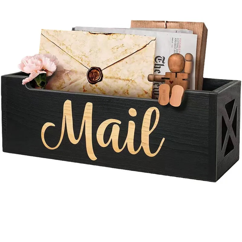 Simple Style Letter Solid Color Wood Storage Box
