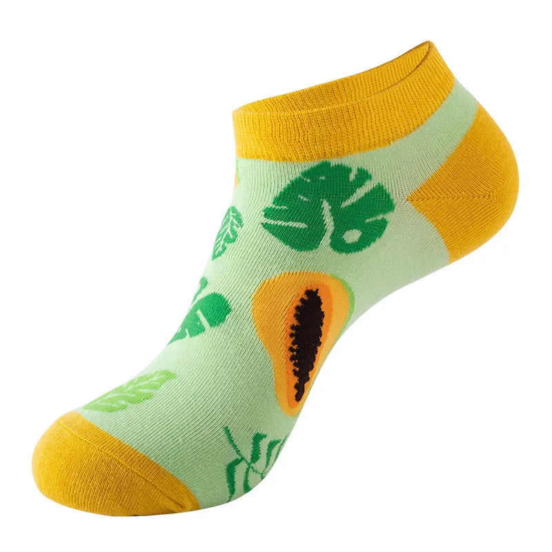Unisex Cute Modern Style Fruit Strawberry Watermelon Cotton Ankle Socks A Pair