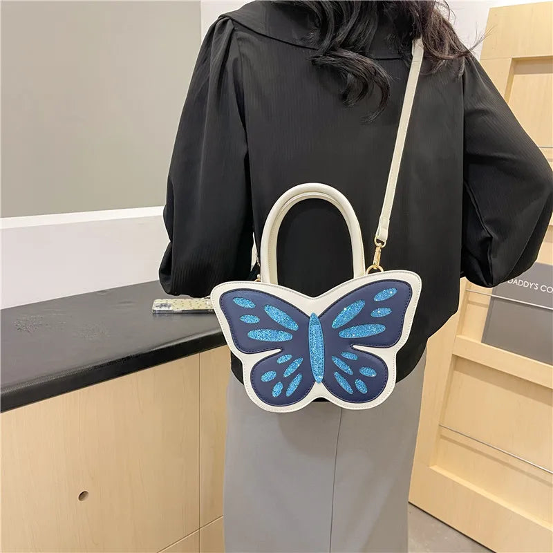 Women's PU Butterfly Cute Butterfly Shape Zipper Crossbody Bag