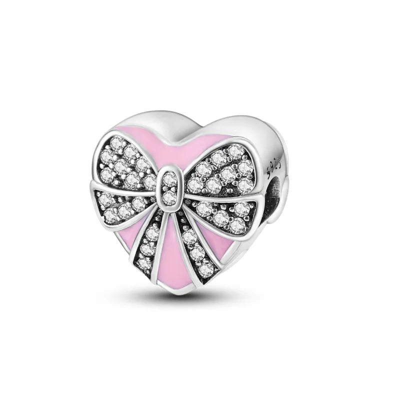 Amazon Hot Sale Original Cool Copper Plating S925 Silver Color Zirconium Heart-Shaped Beaded Charm Bracelet Necklace Cross-Border Wholesale