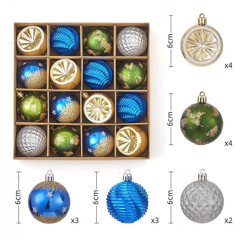 Christmas Decorations 44pcs Set Electroplated Painted Balls New Christmas Ball Christmas Tree Ornaments Simple Style Plastic
