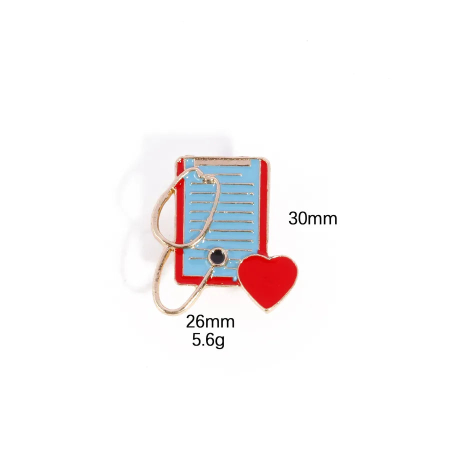 Nursing Day  Style Metal Lapel Pin Snowflake Design Emergency Ambulance Pattern Geometric Zinc Alloy Pin