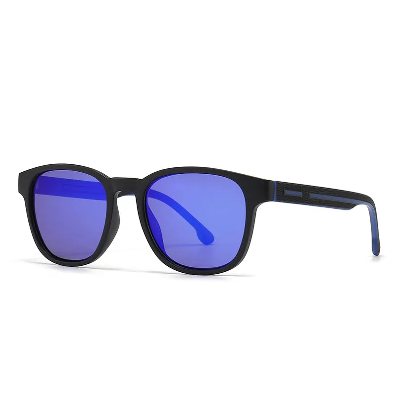 modern style solid color pc round frame full frame men's sunglasses