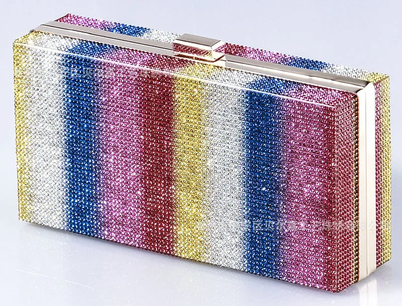 Polyester Color Block Leopard Square Evening Bags