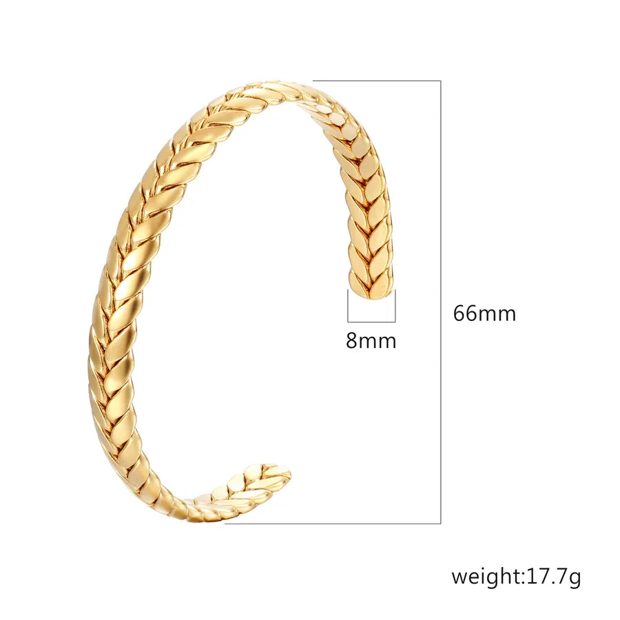 Retro Classic Style C Shape Geometric Flower 304 Stainless Steel Cuff Bracelets Wide Bracelet Bangle In Bulk