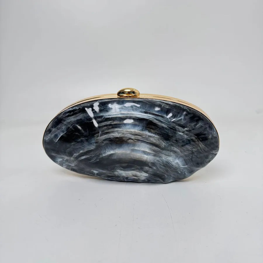 Fashion French Marble Lock Box Bag Acrylic Shell Bag Banquet Goose Egg Box Hand Crossbody Bag