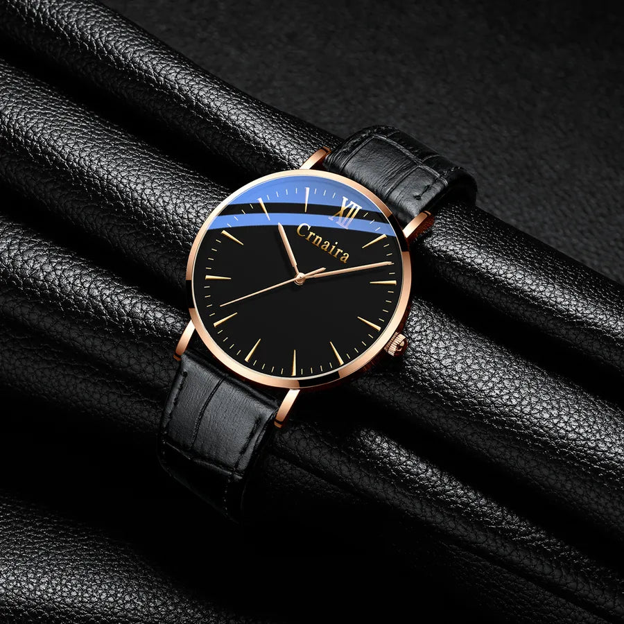 men's ultra-thin quartz waterproof watch