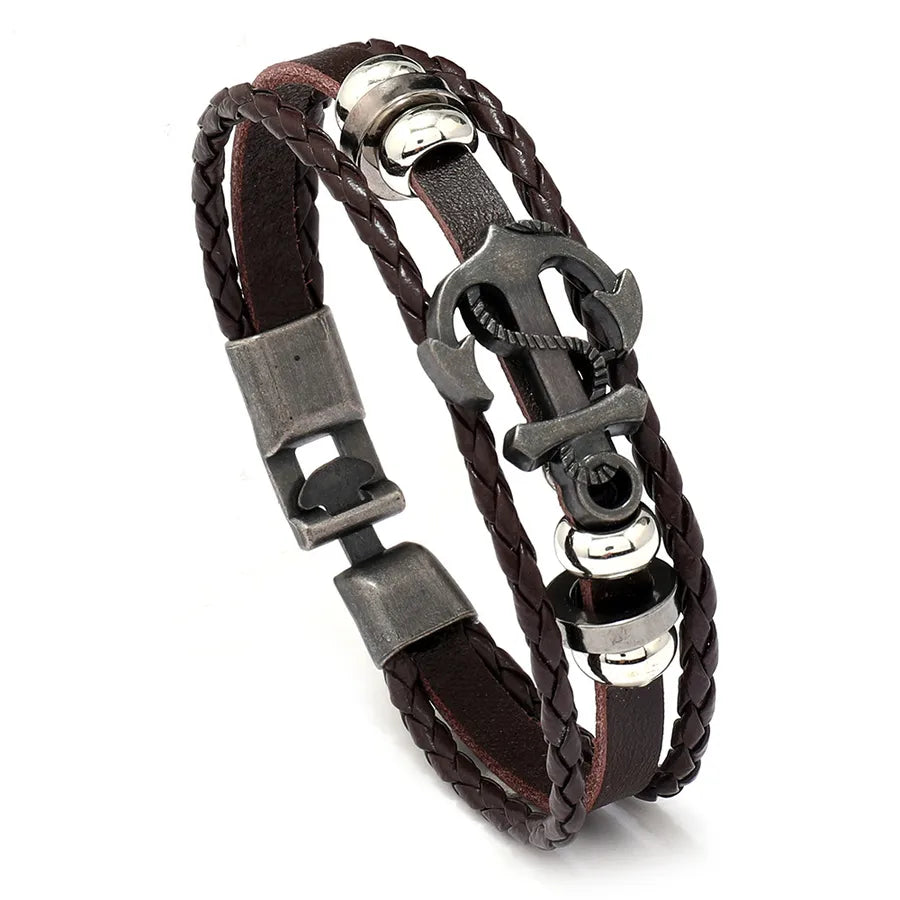 Ethnic Style Geometric Pu Leather Men's Bracelets