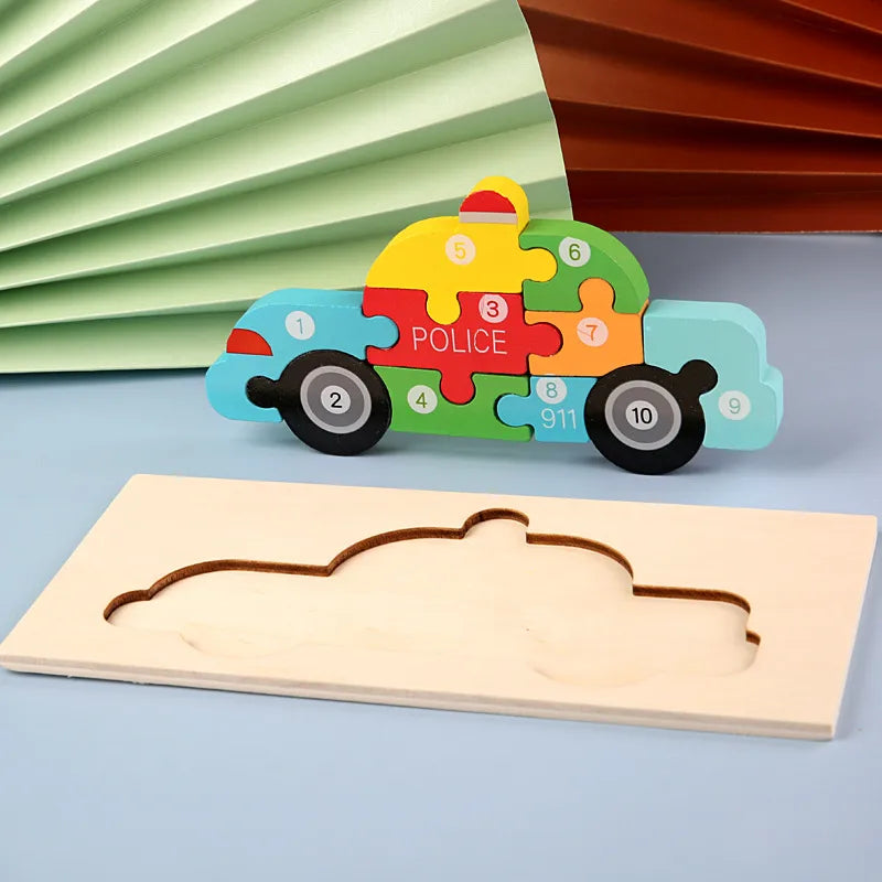3D Wooden Dinosaur Puzzle Early Education Toys For Kids Assembly Building Blocks Baby Cognitive Skills Development Playset