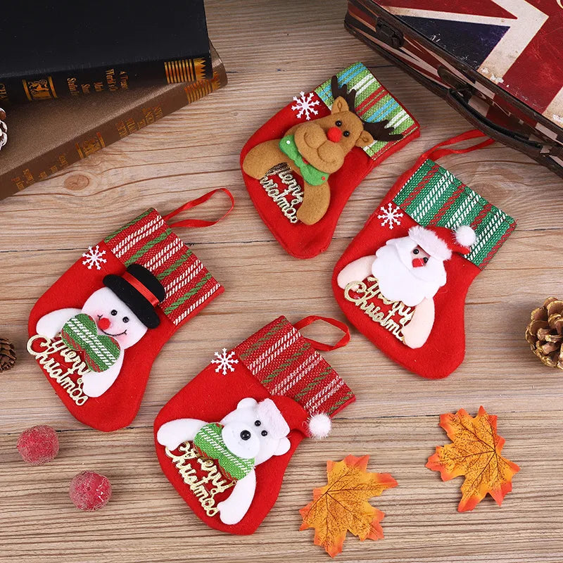 Christmas Cartoon Style Santa Claus Elk Holiday Festival Hanging Ornaments Decorative Props