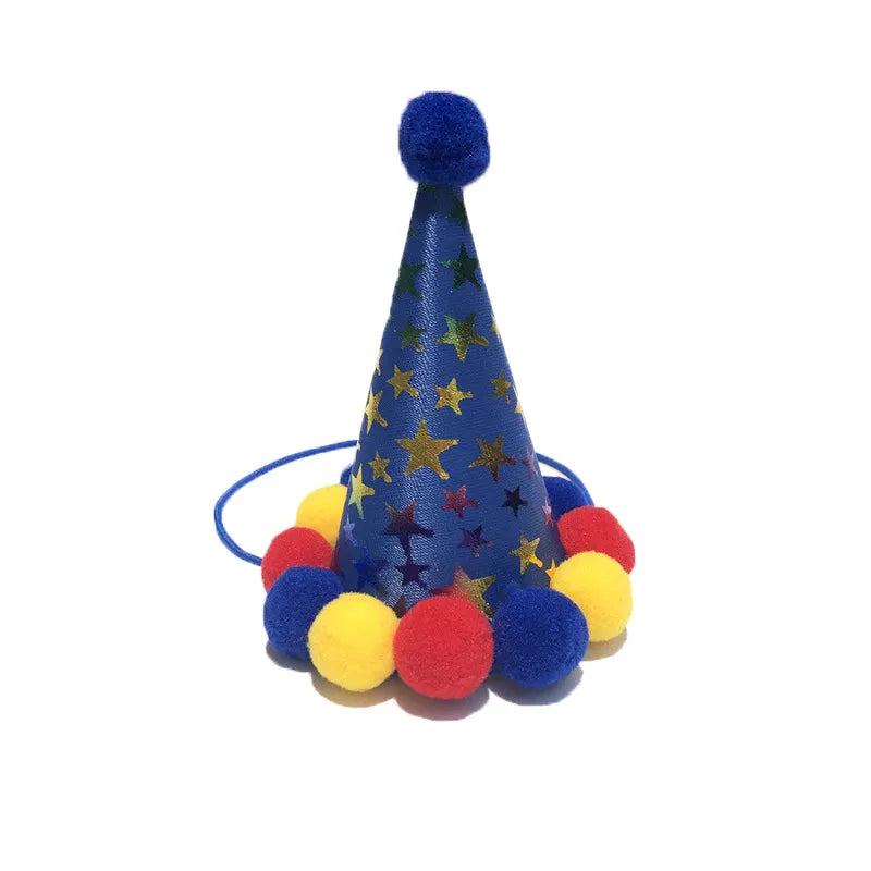 Cute Polyester Birthday Cartoon Printing pet saliva towel Pet Hat