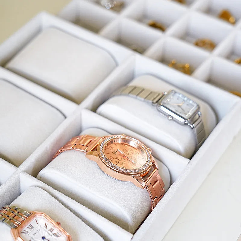 Organizer Box Jewelry Drawer Style Separator Built-In Tray Necklace Earring Ring Arrangement Box Cosmetic Table Essential