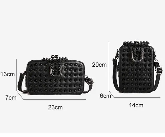 Trendy Rivet Embellished Ladies Crossbody Bag New Style Single Shoulder Bag Fashionable Clutch Small Square Bag For Women