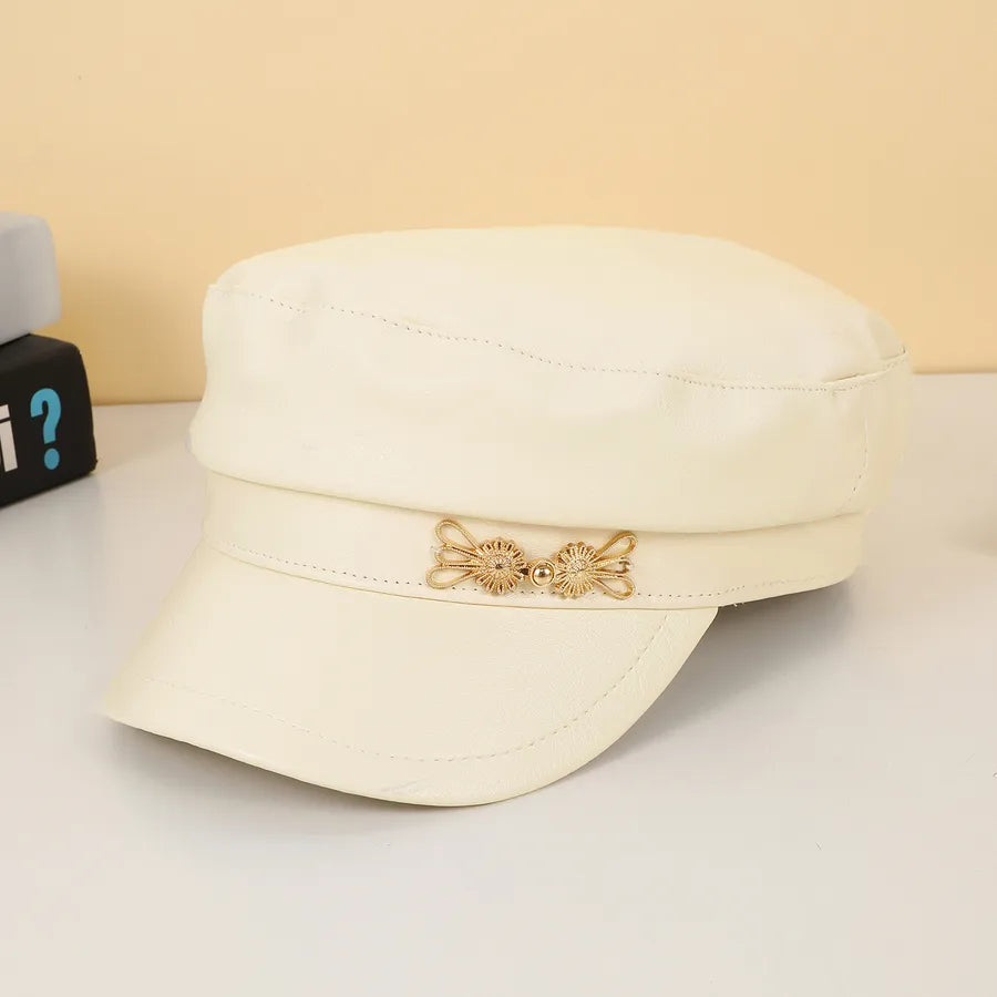 Women's Casual Simple Style British Style Solid Color Curved Eaves Newsboy Cap