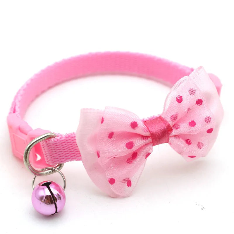 Cute Polypropylene Fiber Polka Dots Bow Knot Pet Collar