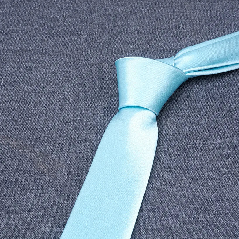 formal solid color polyester satin unisex tie