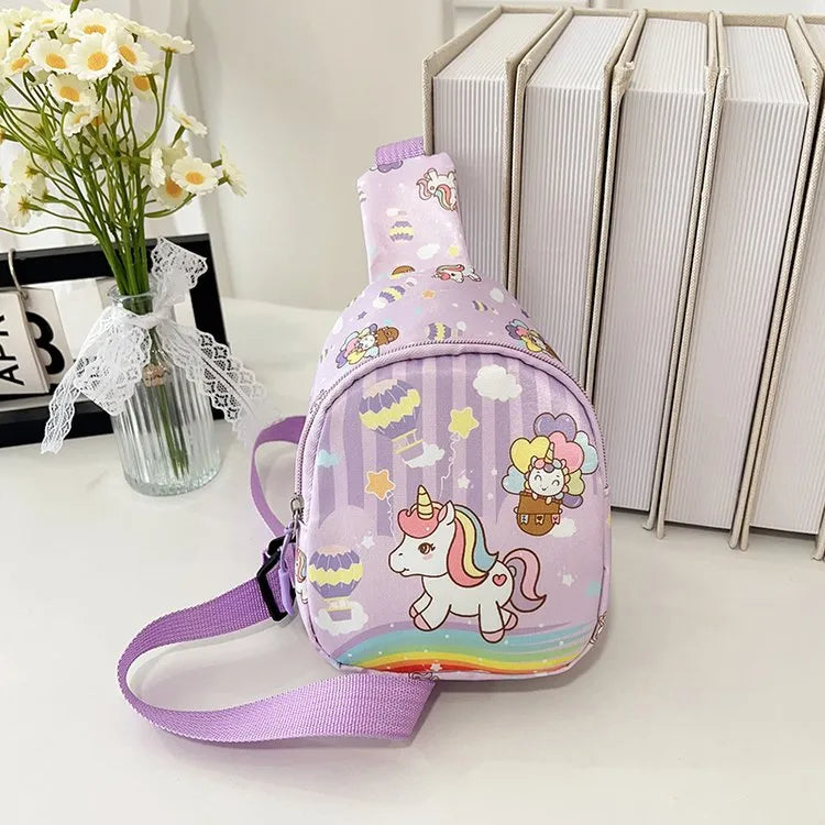 Girl'S Nylon Cartoon  Cute Oval Zipper Fanny Pack