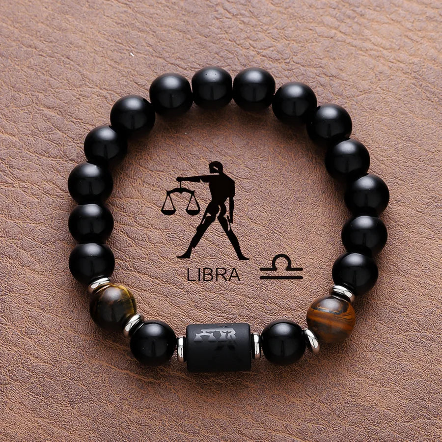 Vintage Style Simple Style Constellation Titanium Steel Plating Unisex Bracelets Men Beaded Bracelets