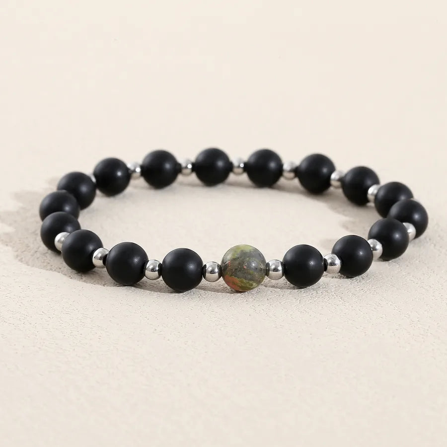 Casual Commute Solid Color Stone Men's Bracelets Men Beaded Bracelets