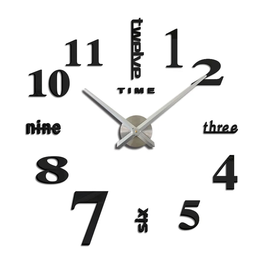 Casual Round Plastic Plexiglass pendant Wall Clock Artificial Decorations