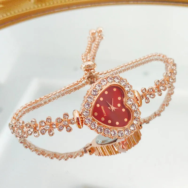 Elegant Lady Heart Shape Buckle Quartz Watch Women's Watches
