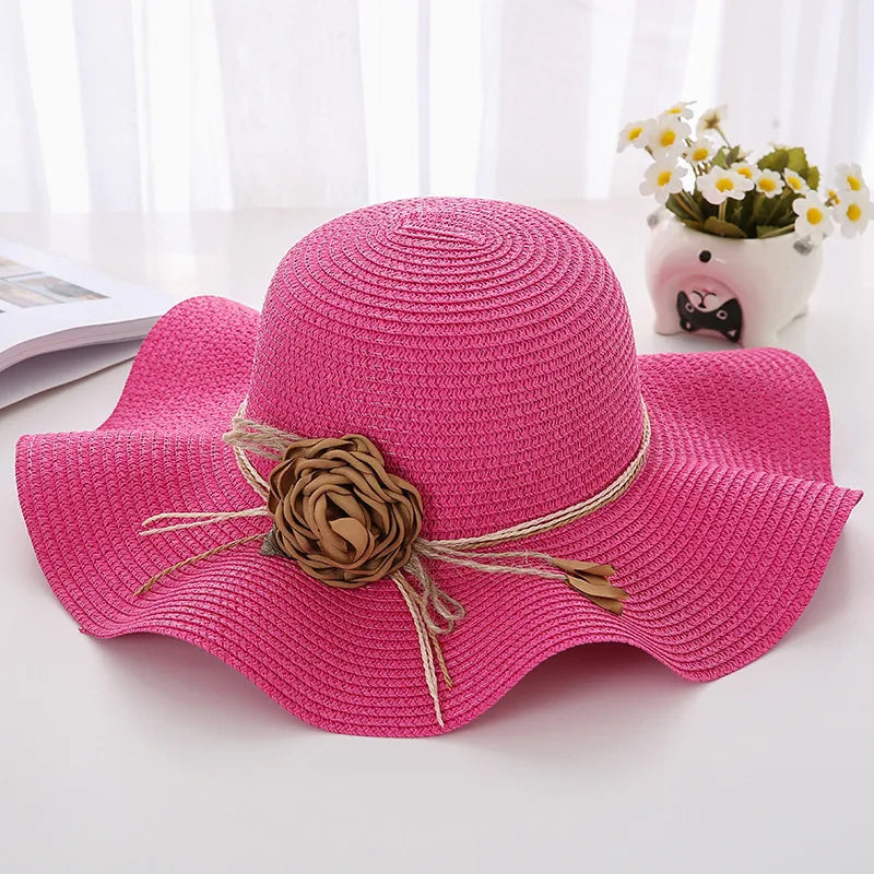 Women's Korean Style Flower Flowers Side Of Fungus Straw Hat